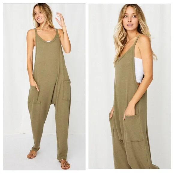 Boho Solid Harem Jumpsuit - Picture 4 of 4
